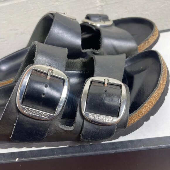 Birkenstock Arizona Big Buckle Black Leather Sandals Women's 38 EU/7 US Narrow - Picture 8 of 11
